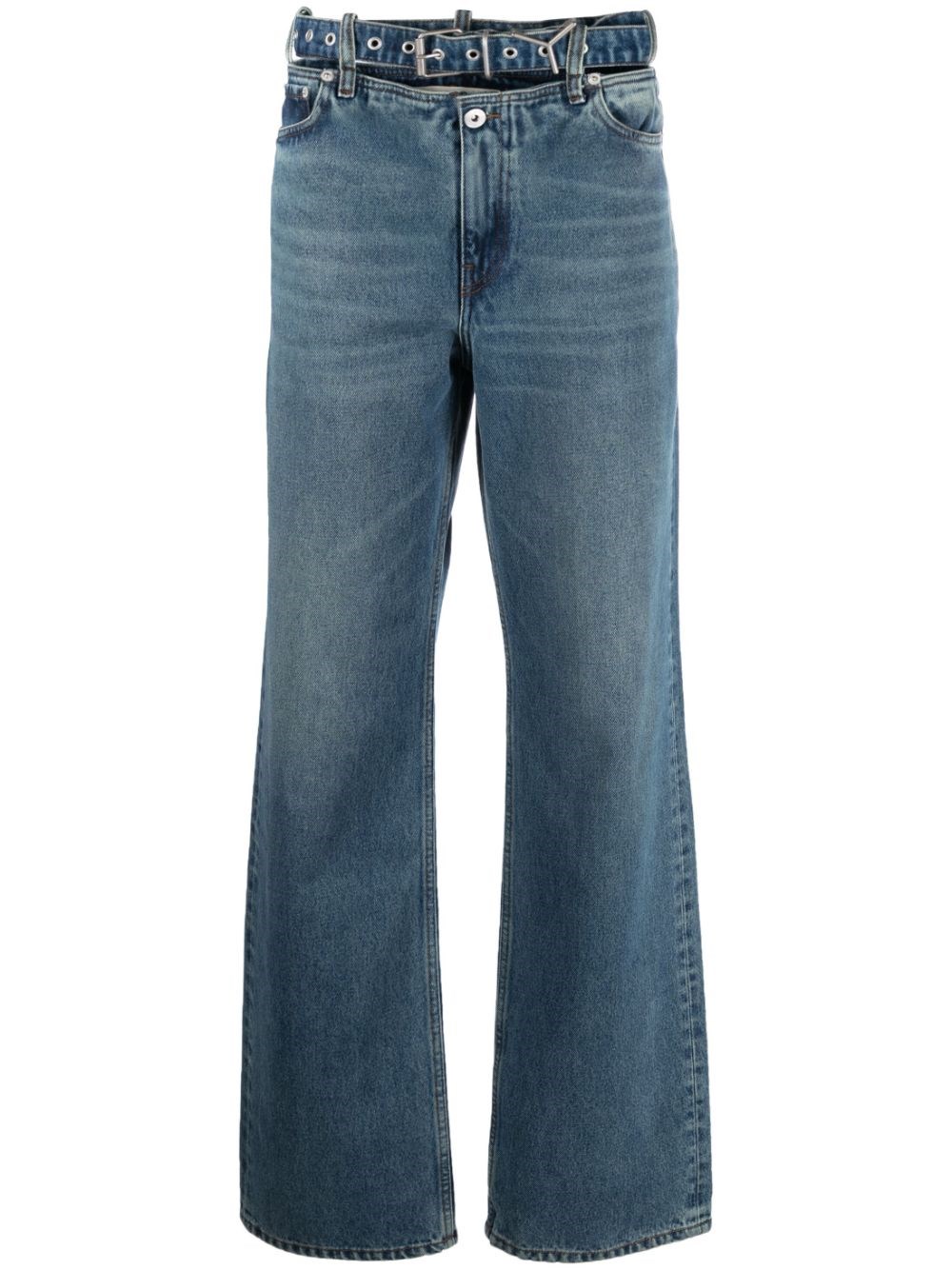 Y/project Evergreen Y Belt Jeans In Blue