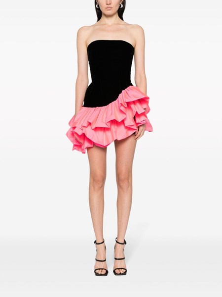 alexandre vauthier strapless minidress with ruffle skirt available