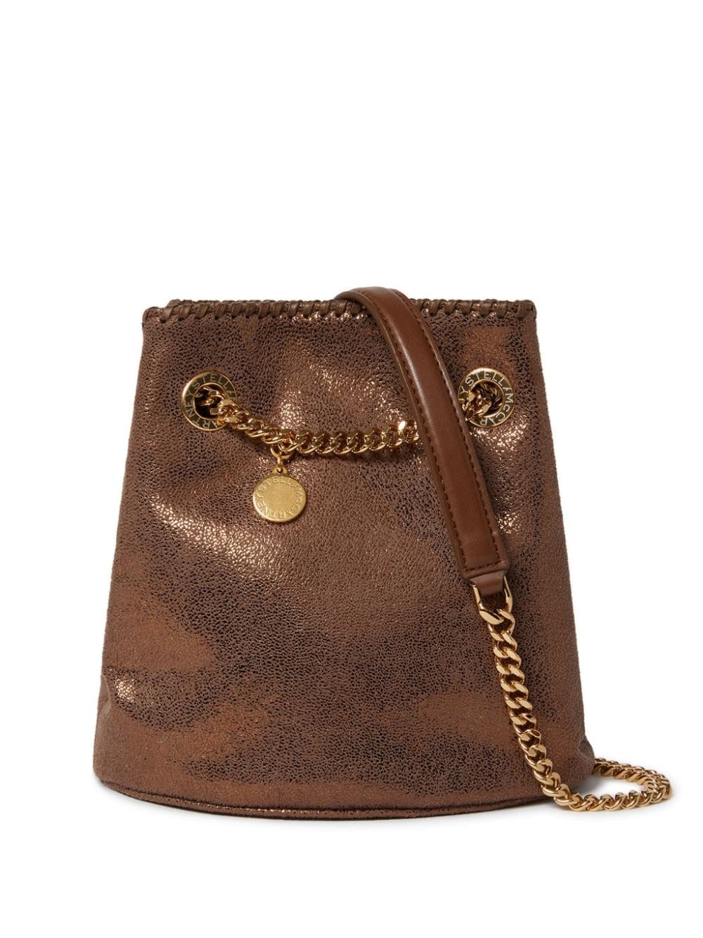 Shop Stella Mccartney Falabella Bucket Bag In Imitation Leather In Brown