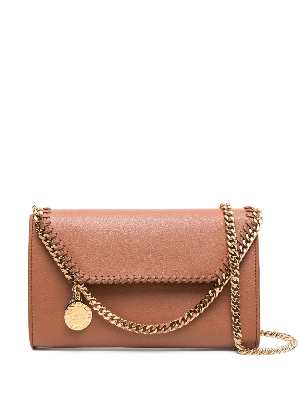 Stella Mccartney Falabella Logo-charm Mirum Shoulder Bag In Brown
