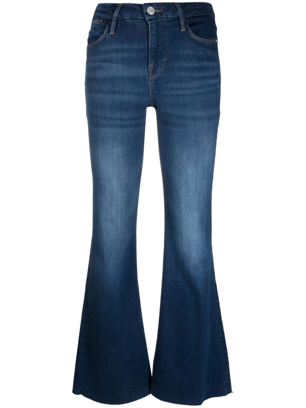 Shop Frame Lefra Le Easy Flare Jeans In Blue