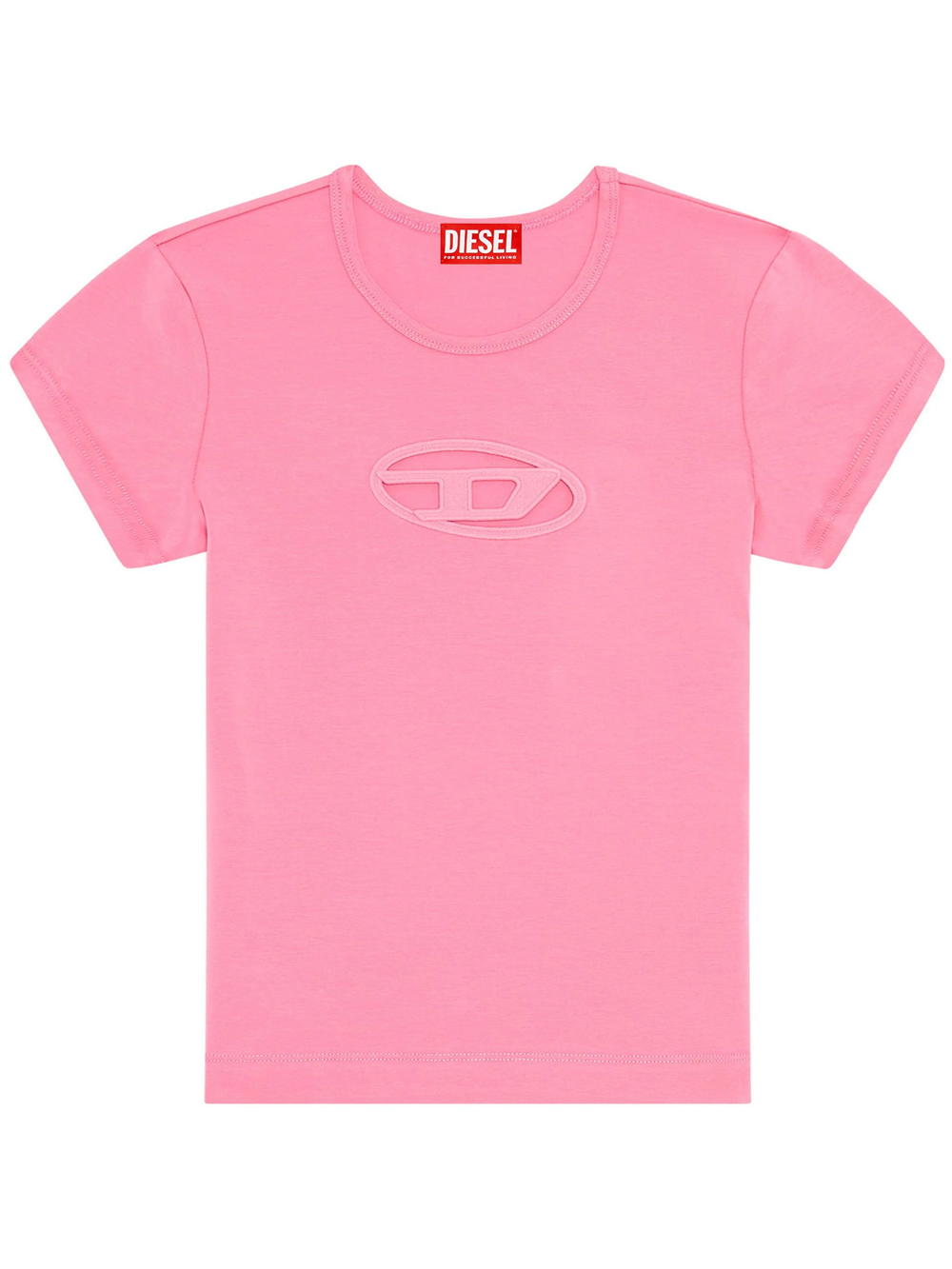 Diesel T-angie Cotton T-shirt In Pink & Purple