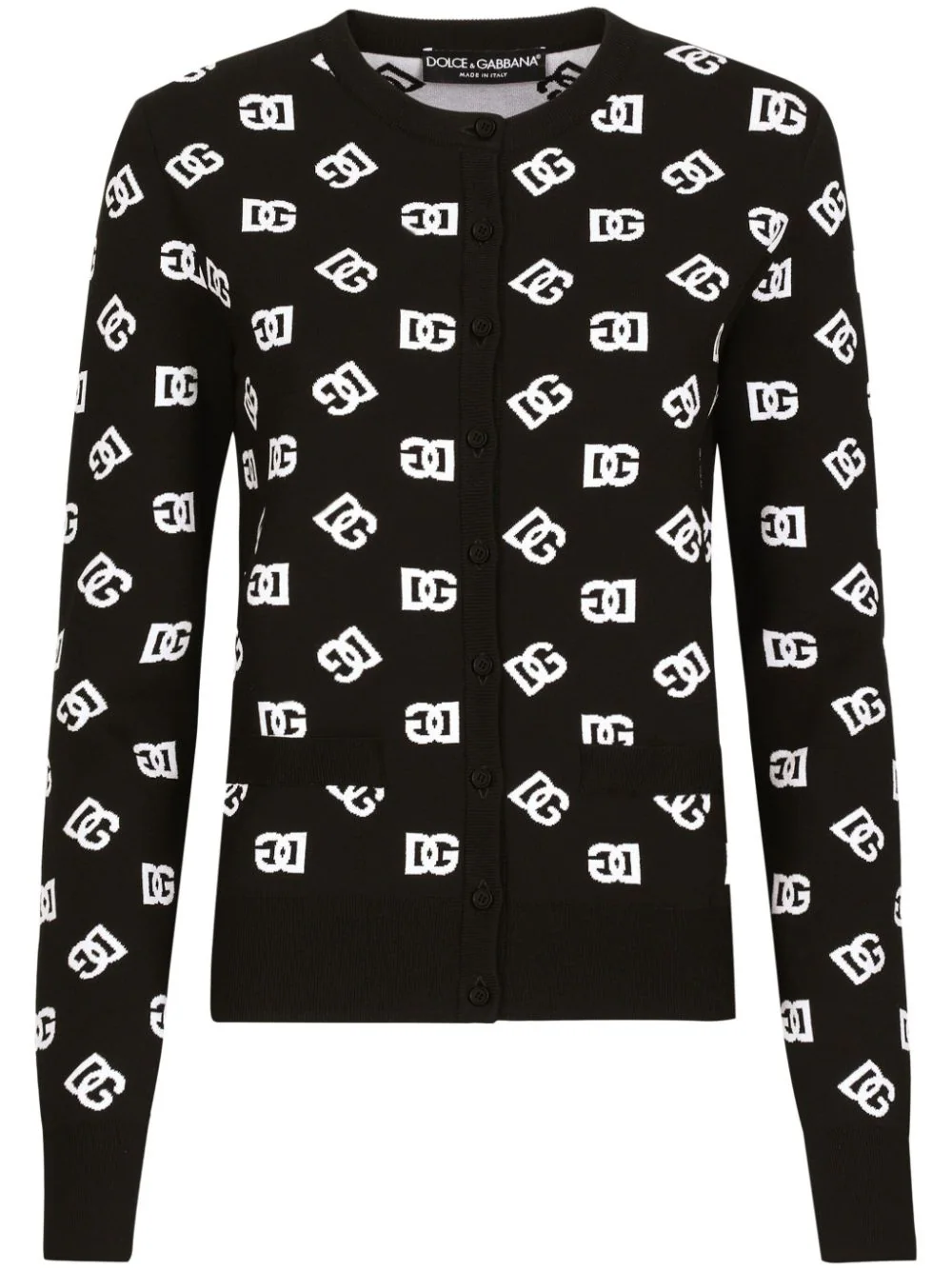 Shop Dolce & Gabbana Cardigan With Dg Logo In Black