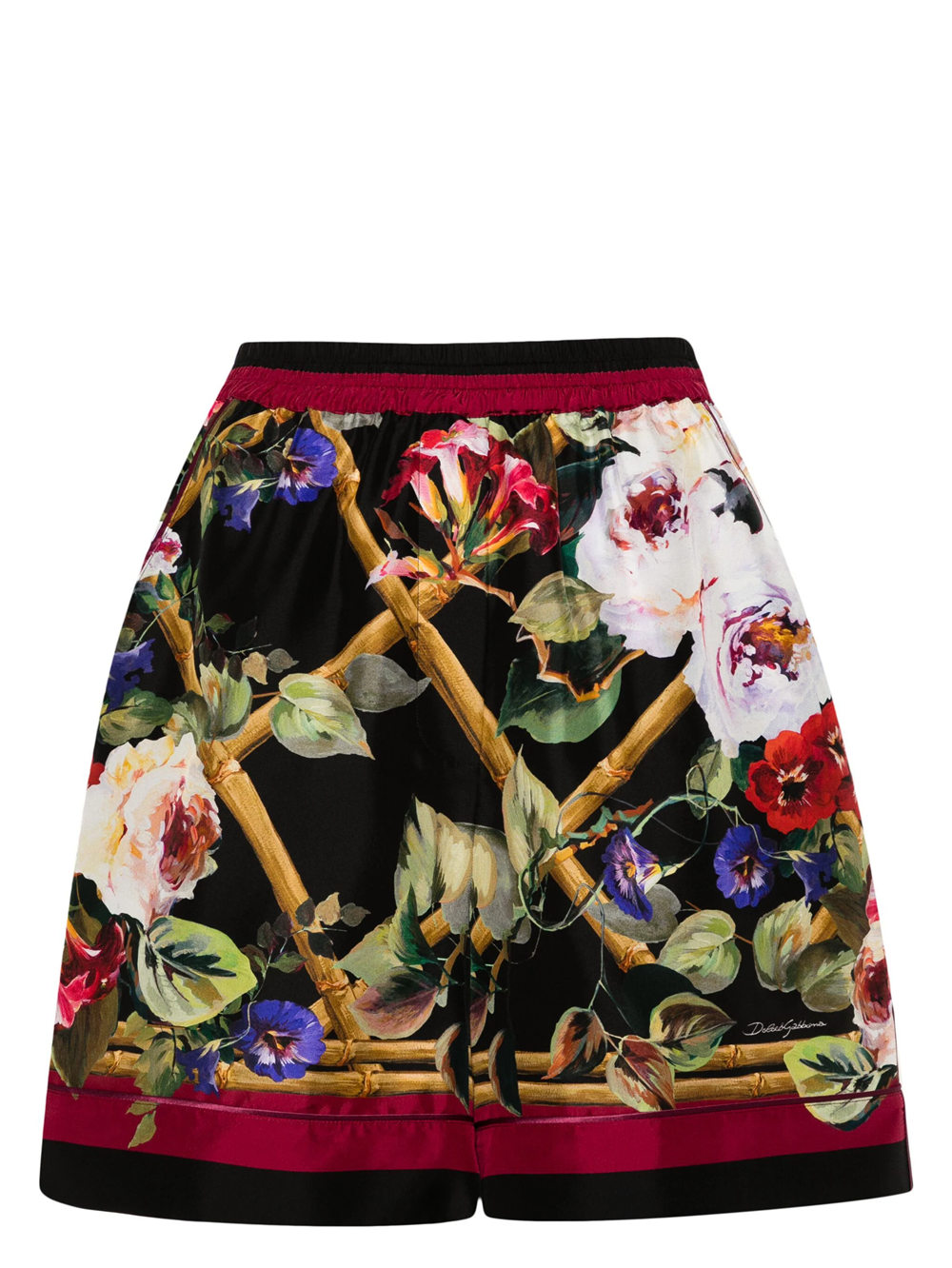 Shop Dolce & Gabbana Floral Shorts In Black