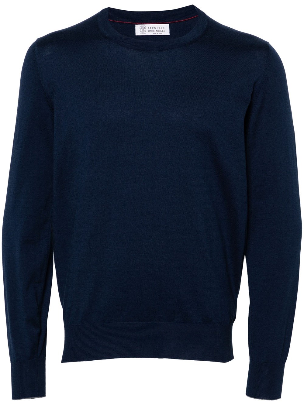 Brunello Cucinelli Cotton Crew Neck Sweater In Blue
