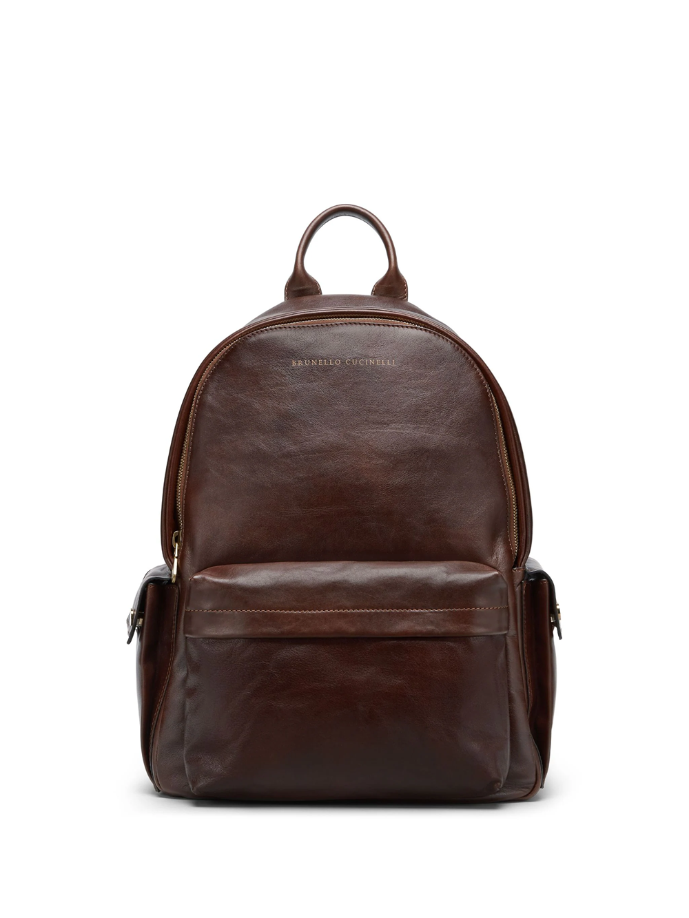 Brunello Cucinelli Backpack With Print In Brown