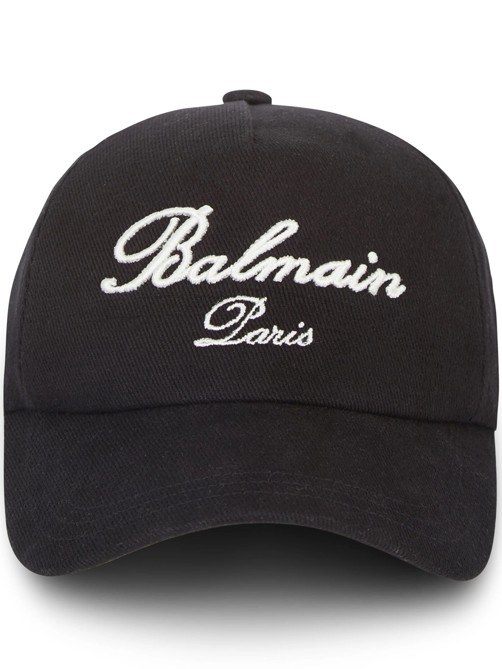 Balmain Baseball Hat With Signature Embroidery In Black