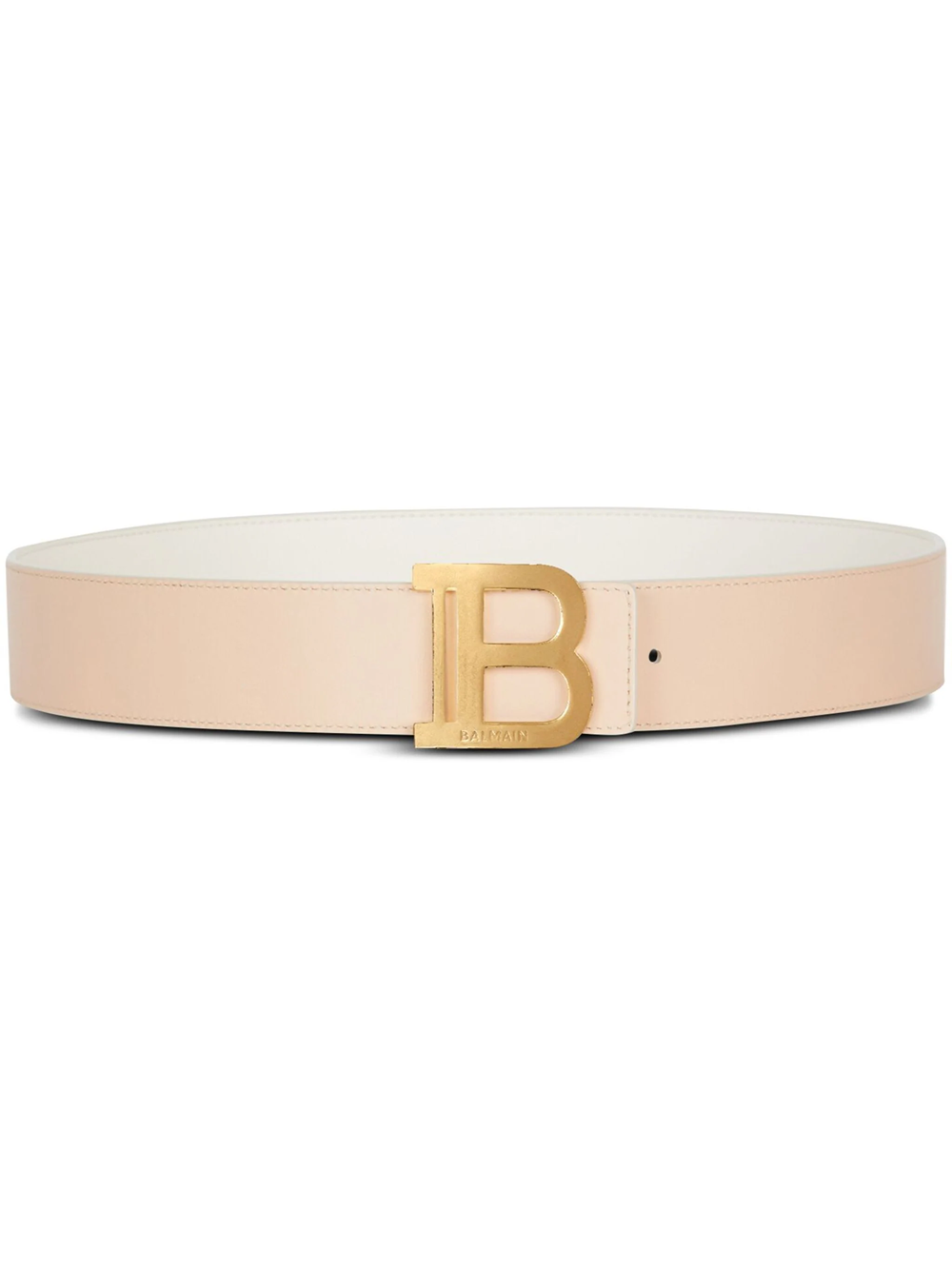 Balmain Reversible Leather Belt In Nude & Neutrals