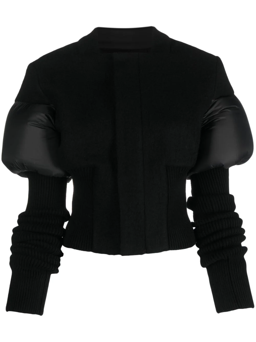 Rick Owens Bouchon Padded-panel Wool Jacket In Black
