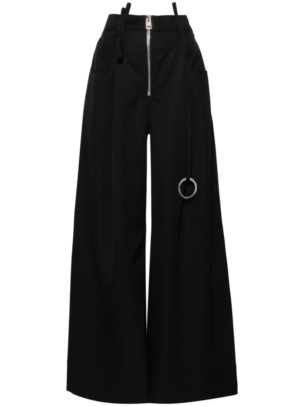 Shop Attico Pantalone Oversize Di The  In Lana Vergine Nero In Black