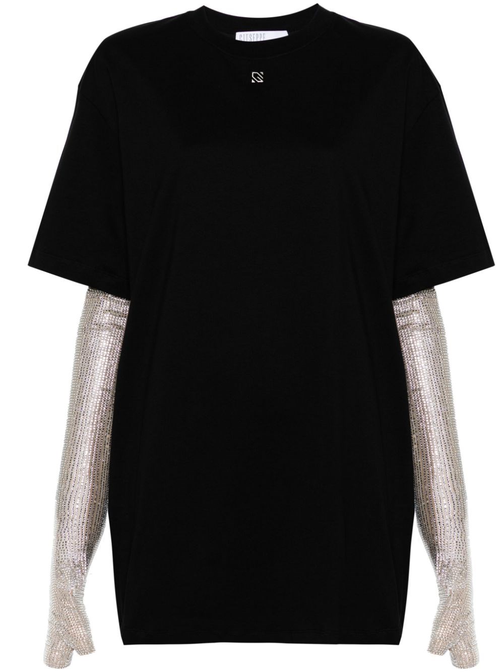 Giuseppe Di Morabito T-shirt Style Dress With Fingerless Gloves In Black