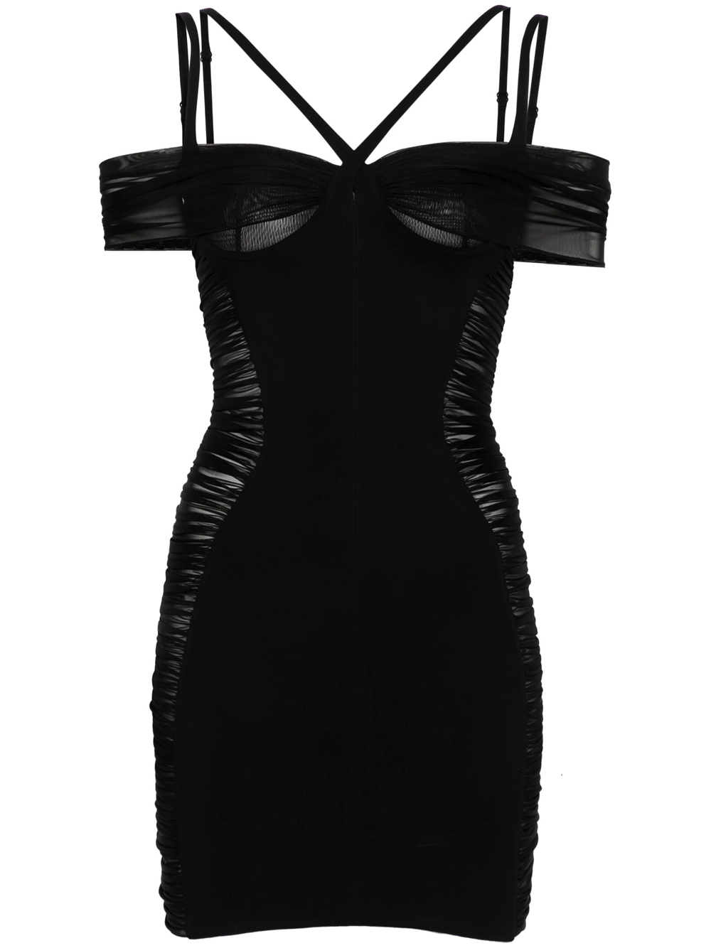 Shop Mugler Corset Style Dress In Black
