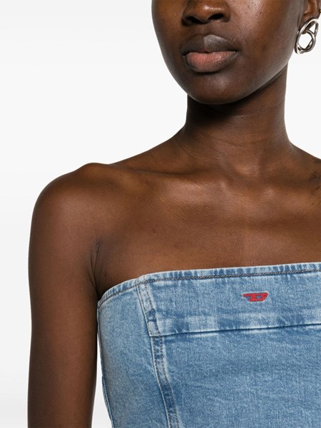 diesel DE-VILLE strapless denim crop top available on   - 35633 - FR