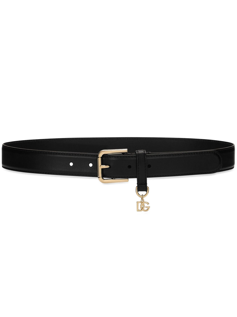 Dolce & Gabbana Belt With Dg Charm In Black