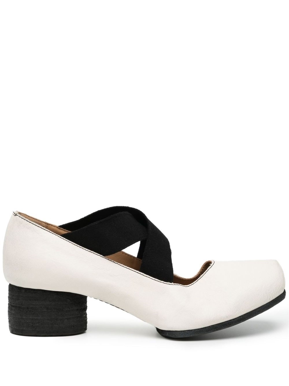 Shop Uma Wang Ballerina Dosing Pumps With Square Tip In White