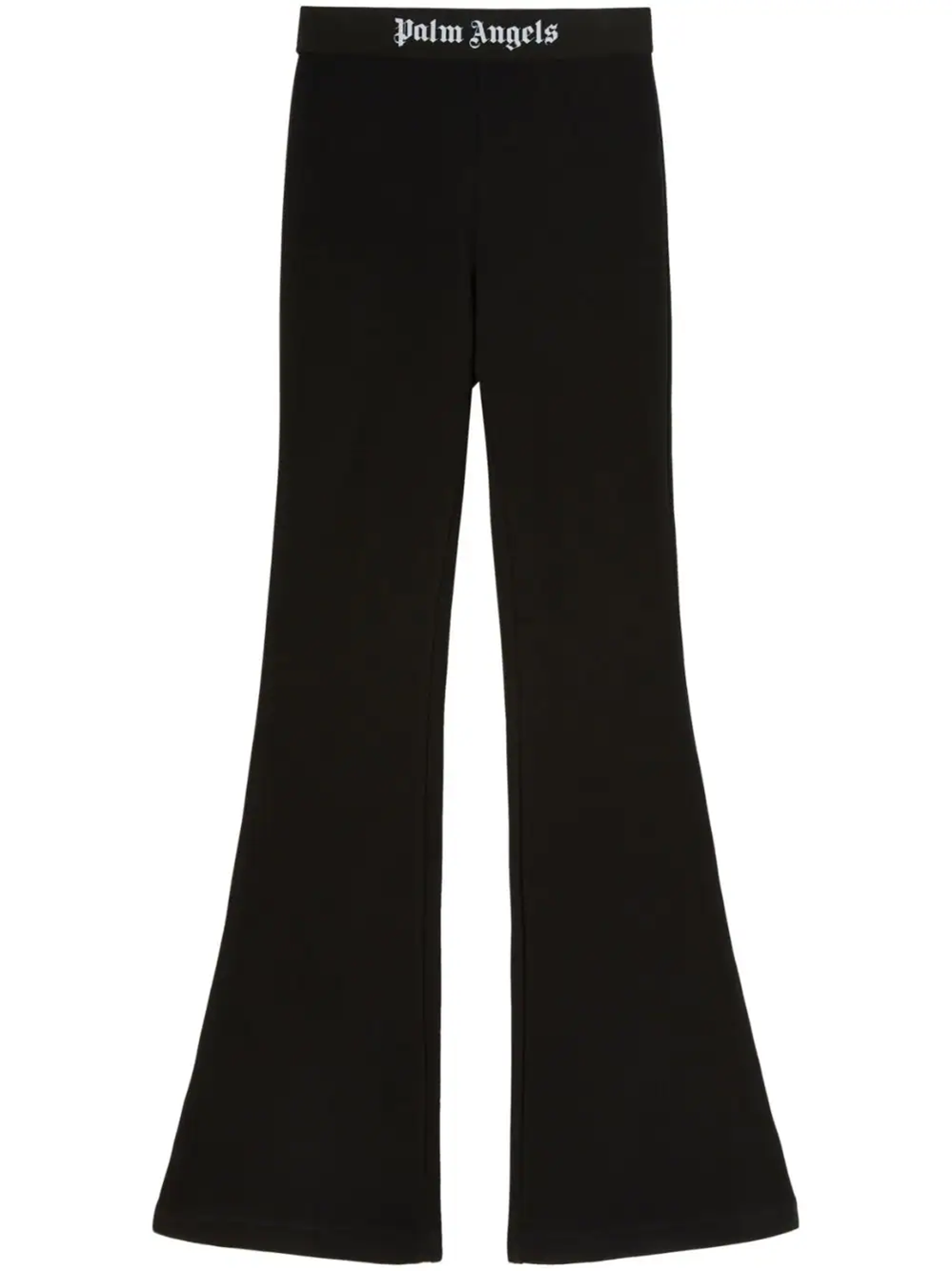 Shop Palm Angels Flared Leggings With Logo Band In Black