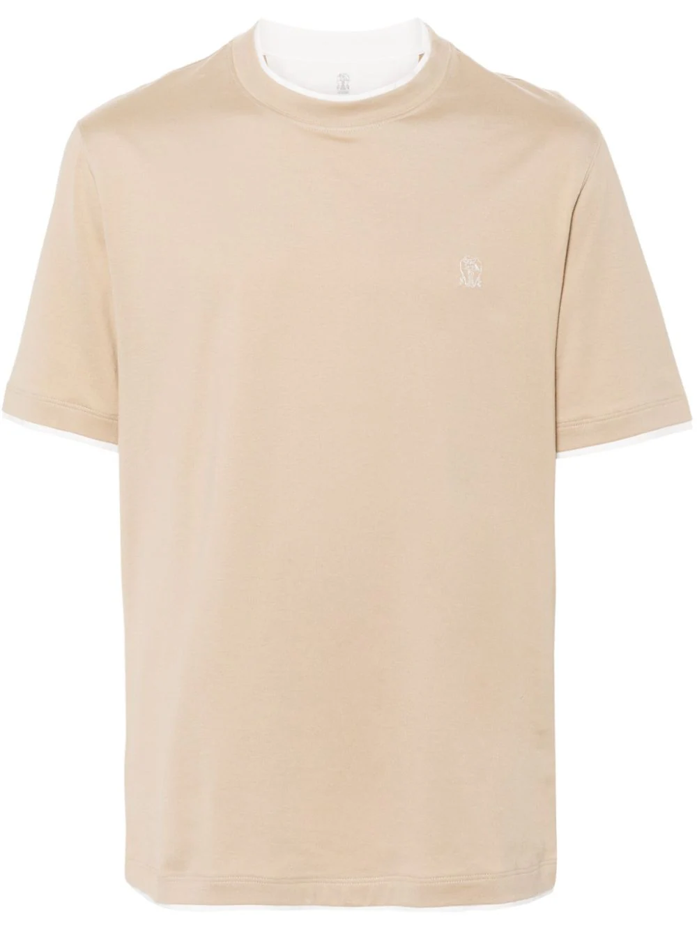 Brunello Cucinelli T-shirt With Embroidery In Brown