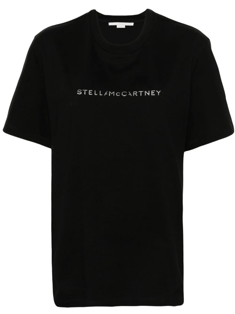 Shop Stella Mccartney Cotton T-shirt With Logo Print In Black
