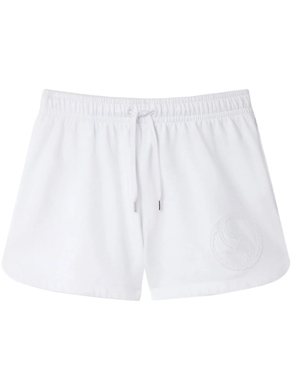 Shop Stella Mccartney S-wave Jersey Drawstring Shorts In White