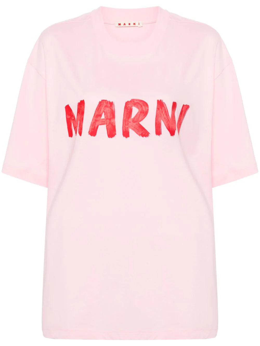 Shop Marni T-shirt With Print In Pink & Purple