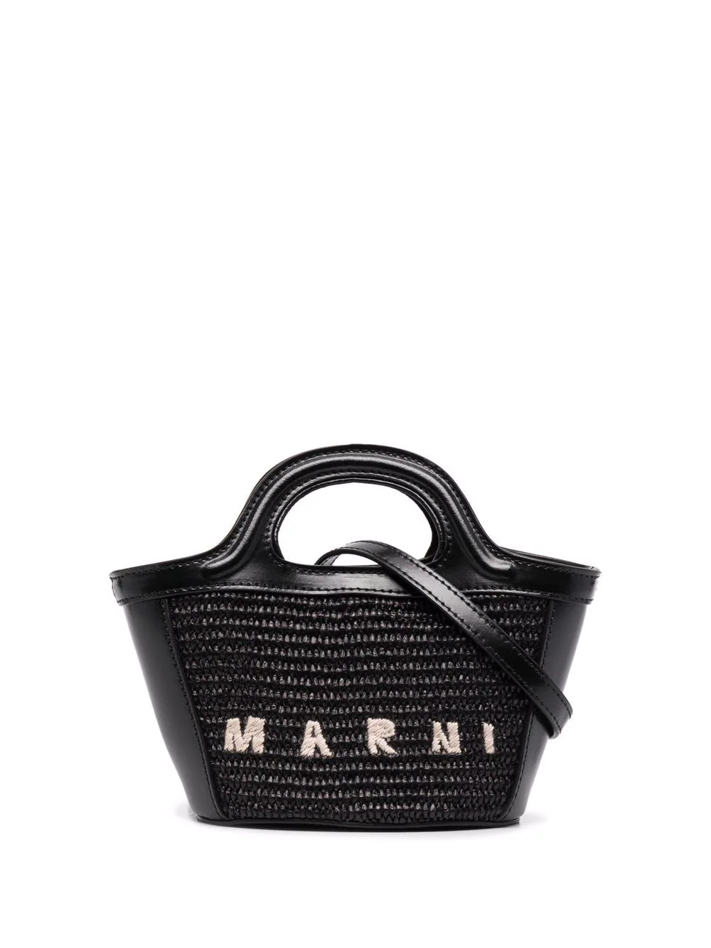 Shop Marni Tropicalia Tote Bag With Logo In Black