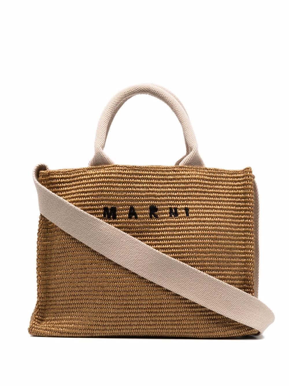 Marni Tote Bag With Embroidery In Brown