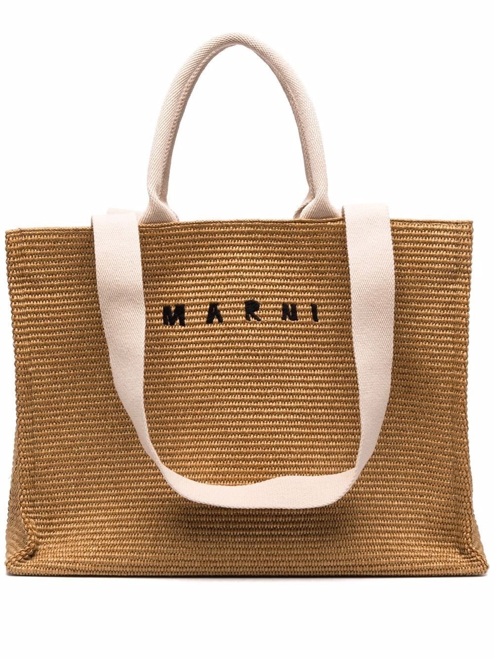 Shop Marni Tote Bag With Embroidery In Brown