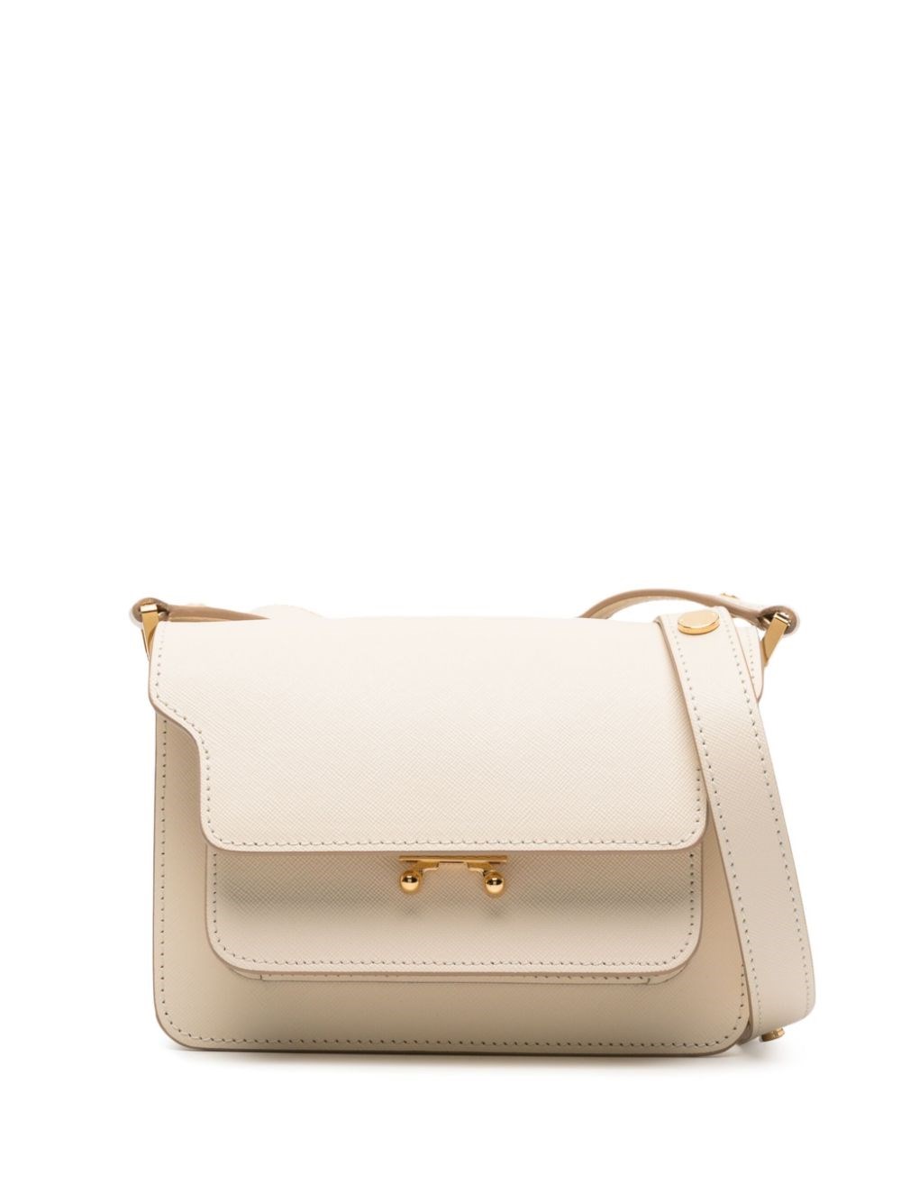 Marni Trunk Shoulder Bag In Leather In Nude & Neutrals