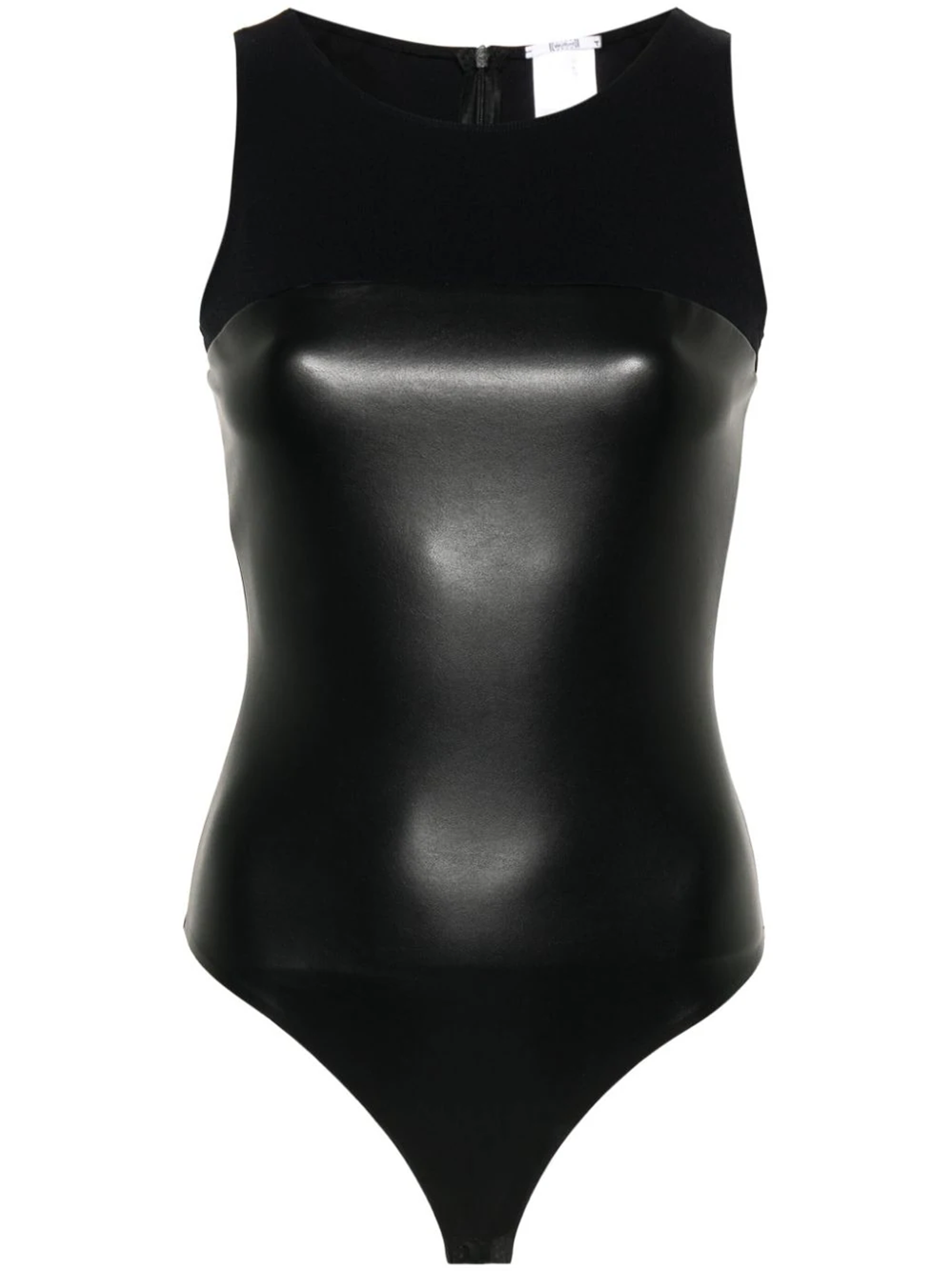Shop Wolford Sleeveless Paneled Bodysuit In Black