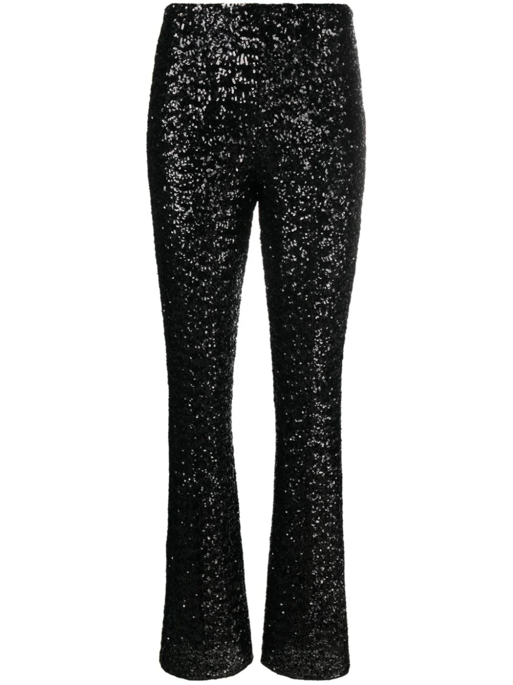 Shop Oseree Wide-leg Trousers Embellished With Sequins In Black