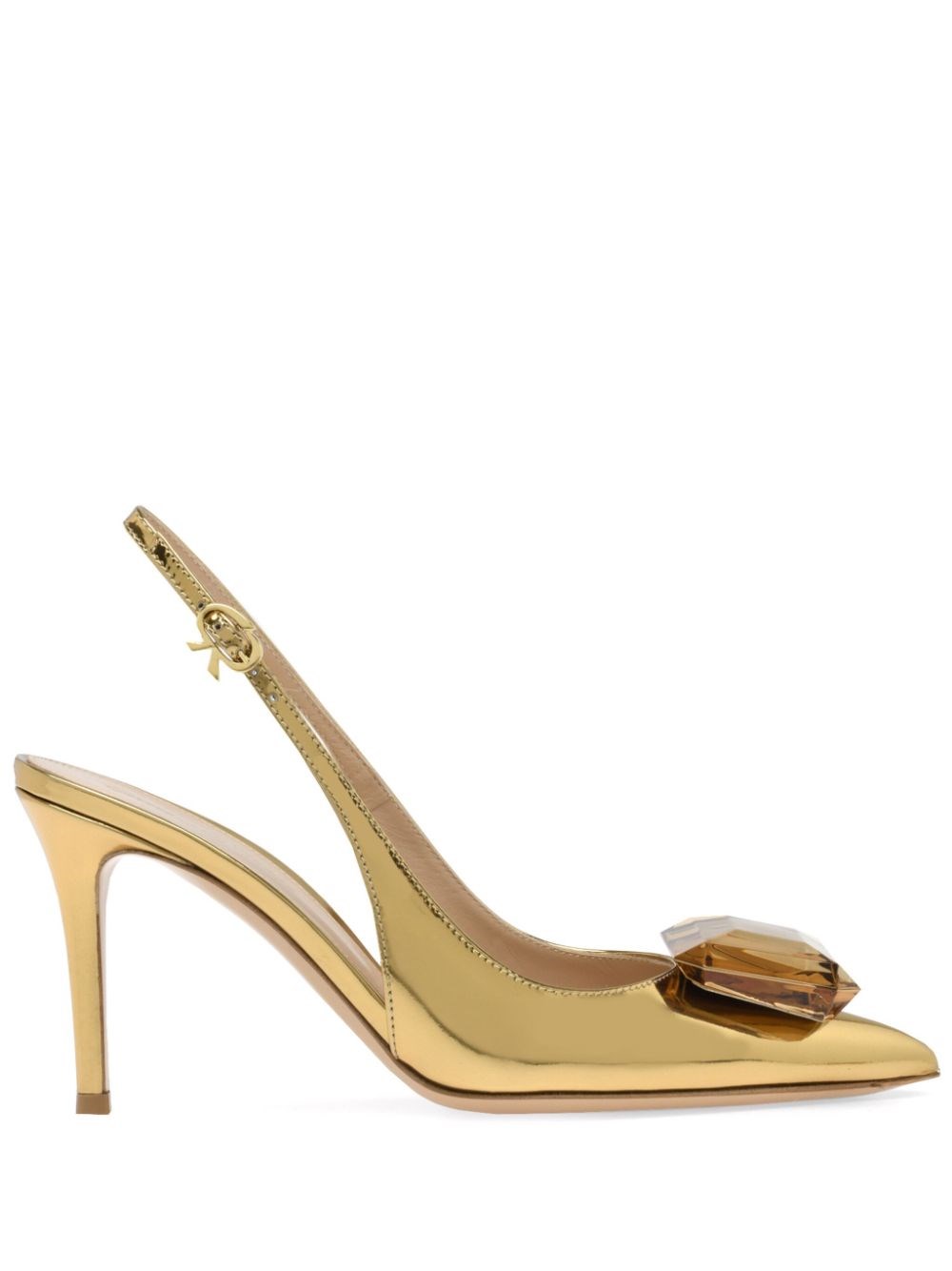 Shop Gianvito Rossi Jaipur Pumps With 90mm Back Strap In Brown