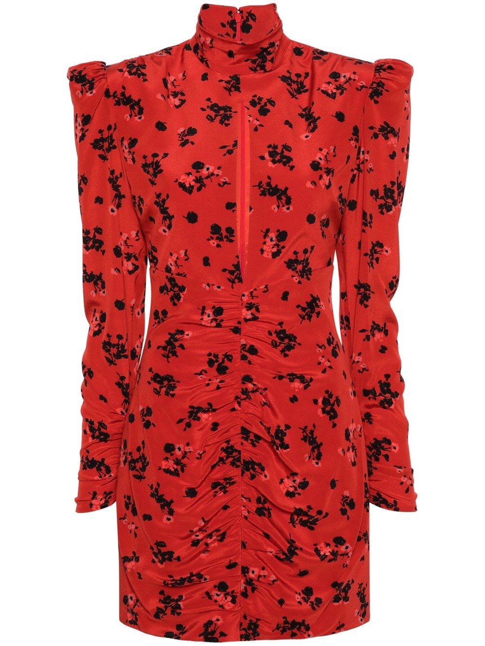 Shop Alessandra Rich Short Floral Dress In Red