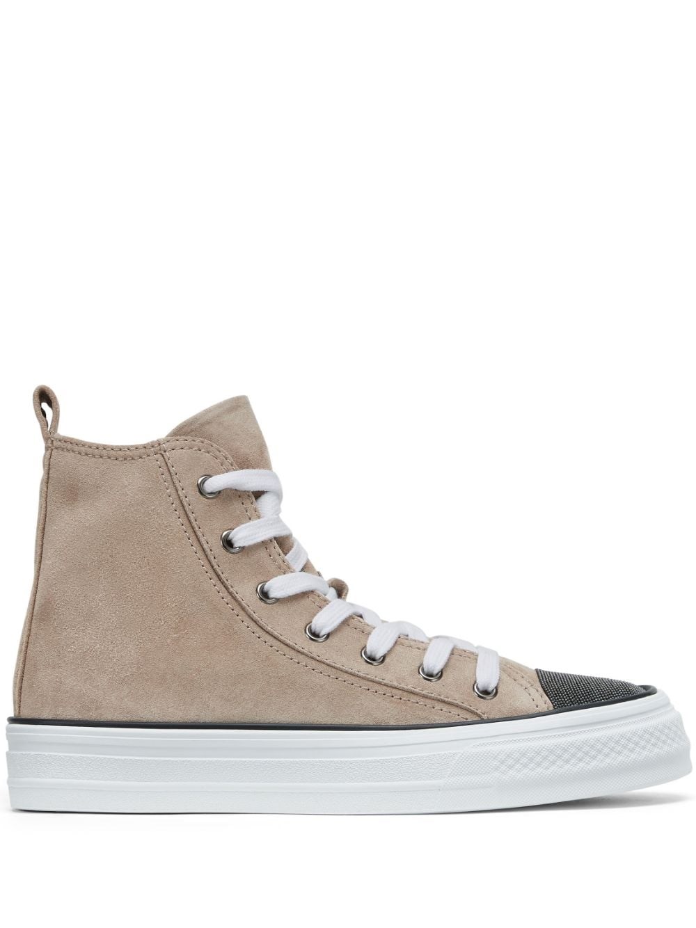 Brunello Cucinelli Lace-up Sneakers With Panels In Brown