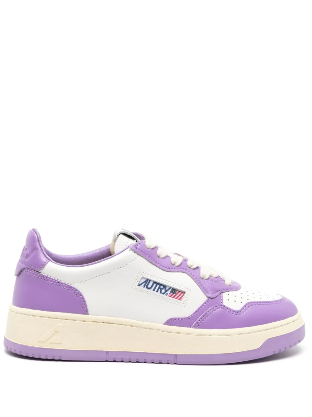 Shop Autry Medal Leather Sneaker In White