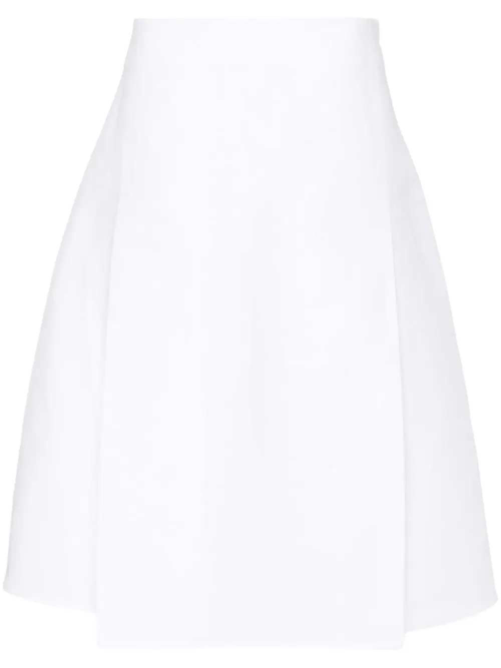 Marni Pleat-detail Cotton Midi Skirt In White