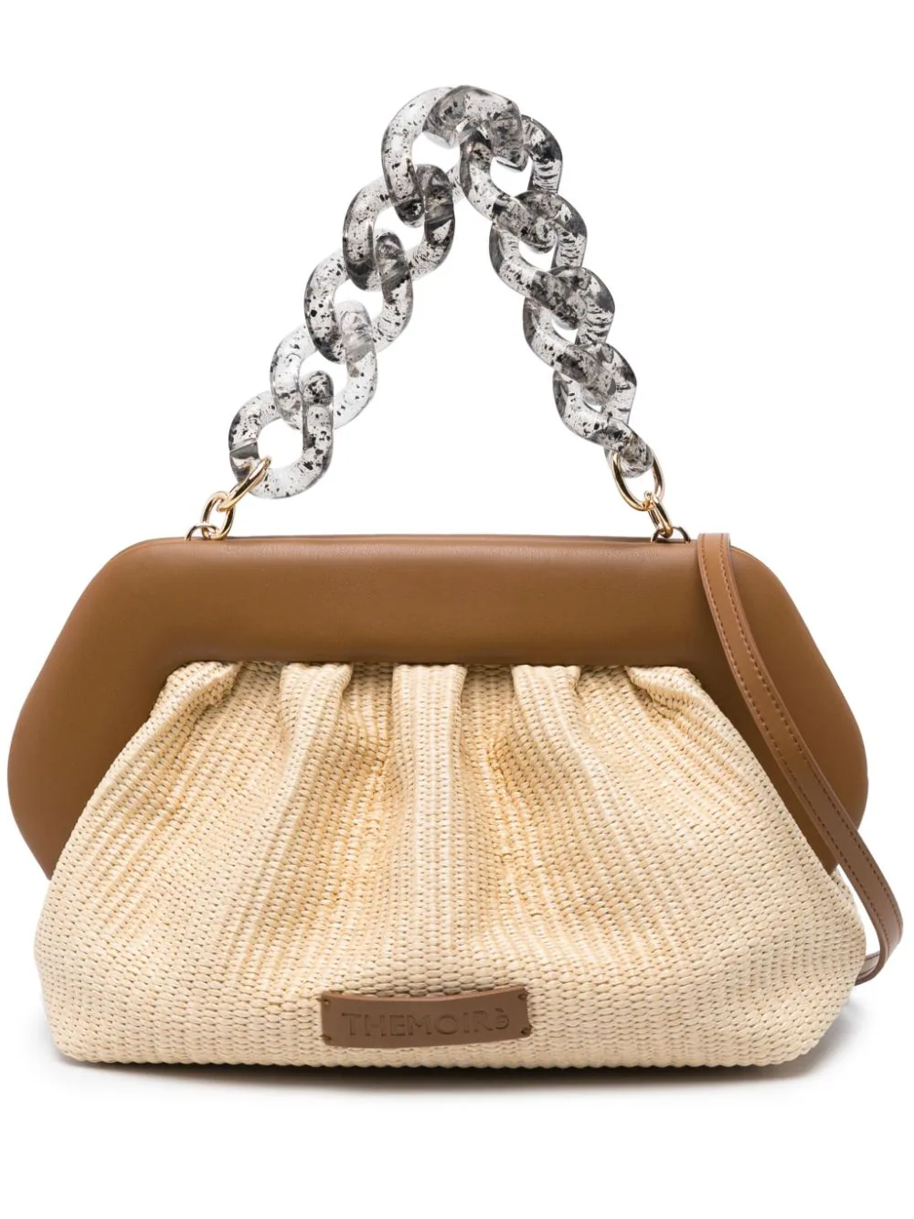 Themoire' Bios Straw Clutch Bag In Brown