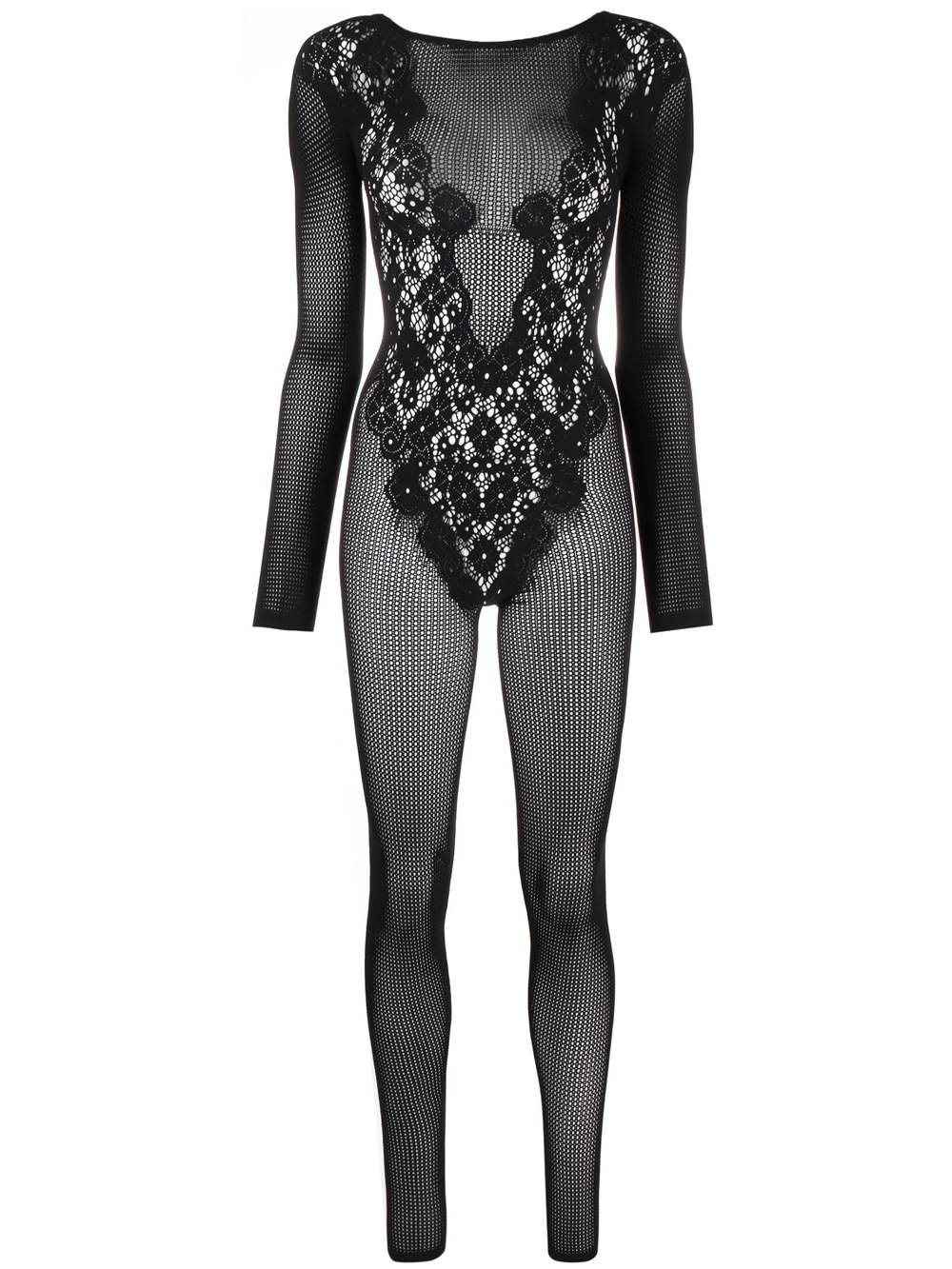 Shop Wolford One-piece Jumpsuit With Worn Effect In Black