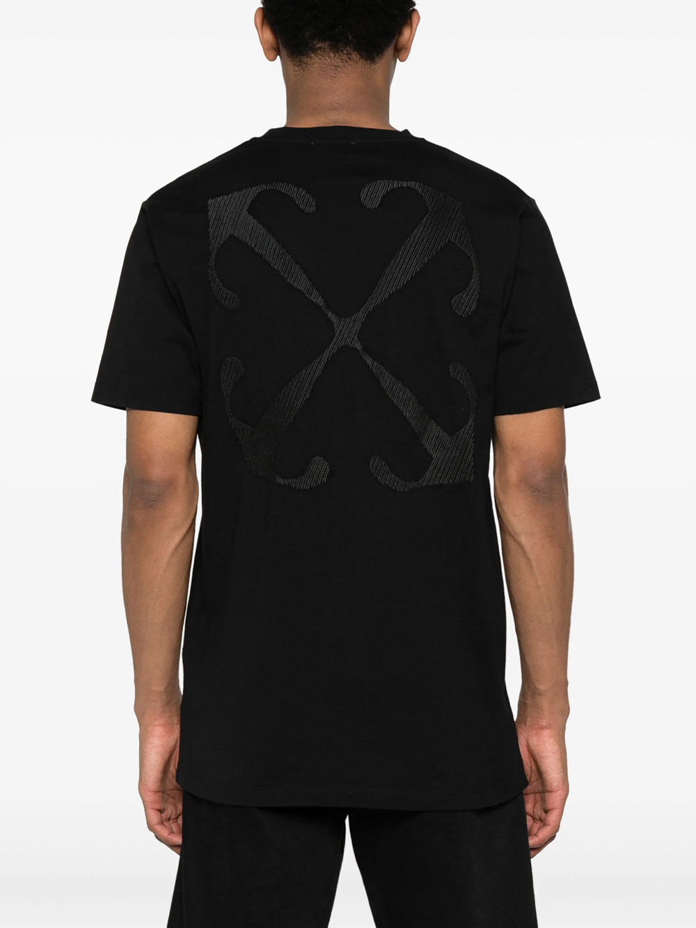 off-white T-shirt with embroidery available on theapartmentcosenza