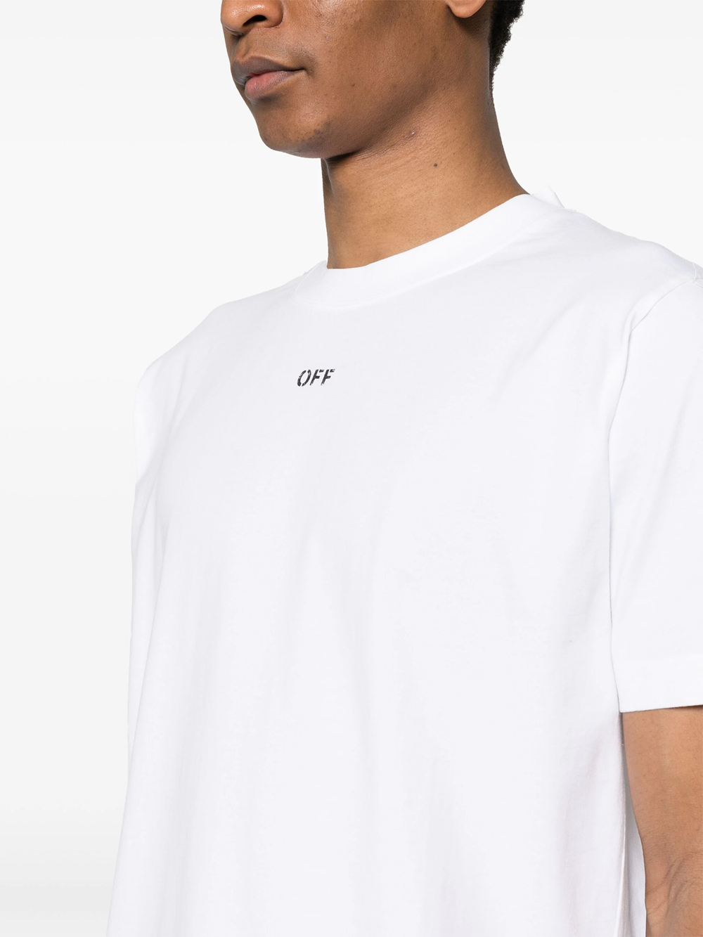 off-white T-shirt with print available on theapartmentcosenza.com 