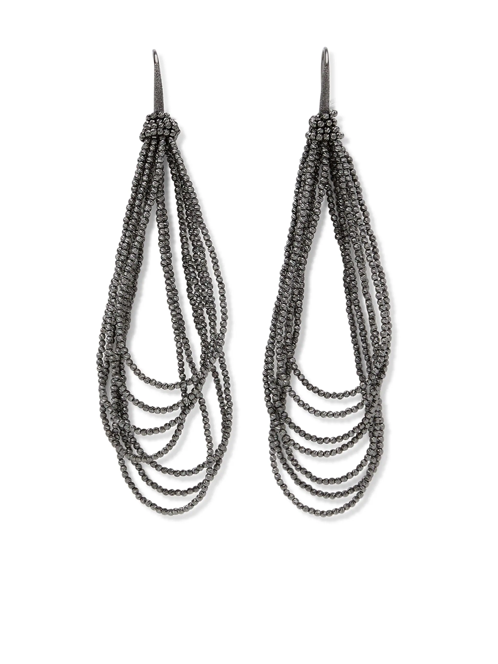 Shop Brunello Cucinelli Beaded Earrings In Black