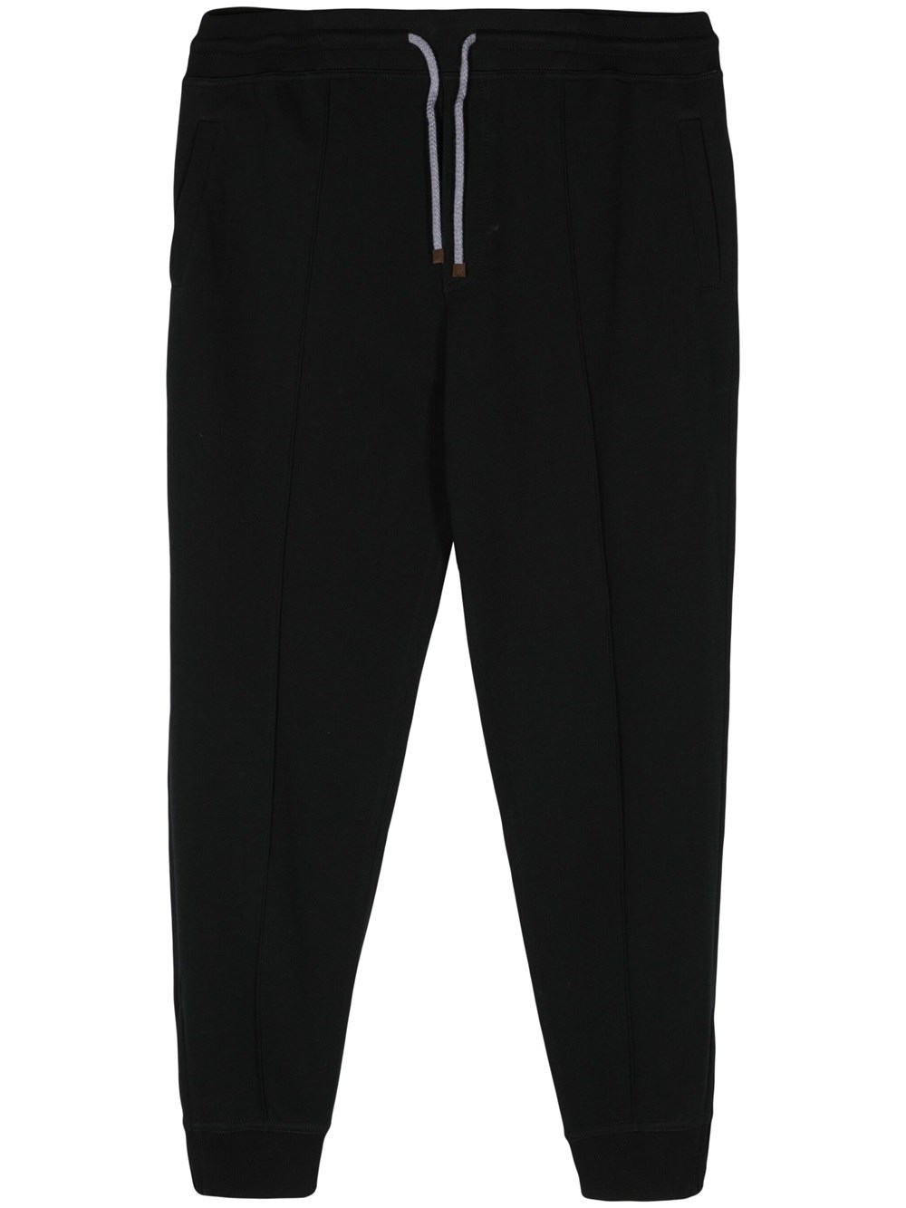 Shop Brunello Cucinelli Sports Trousers With Raised Stitching In Black