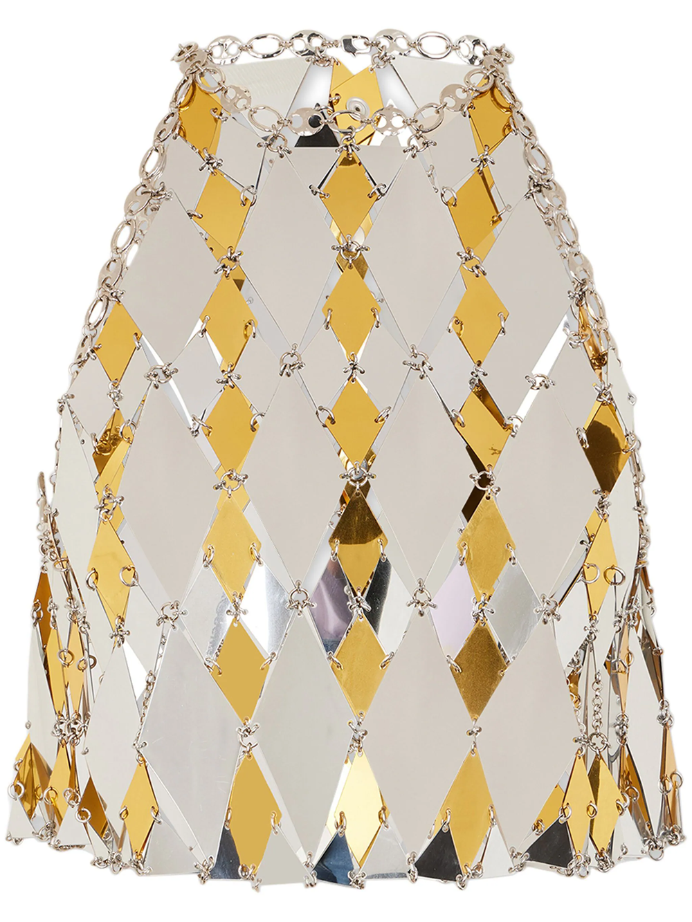 Shop Rabanne Sparkles Crop Top With Diamond Mirrors In Metallic