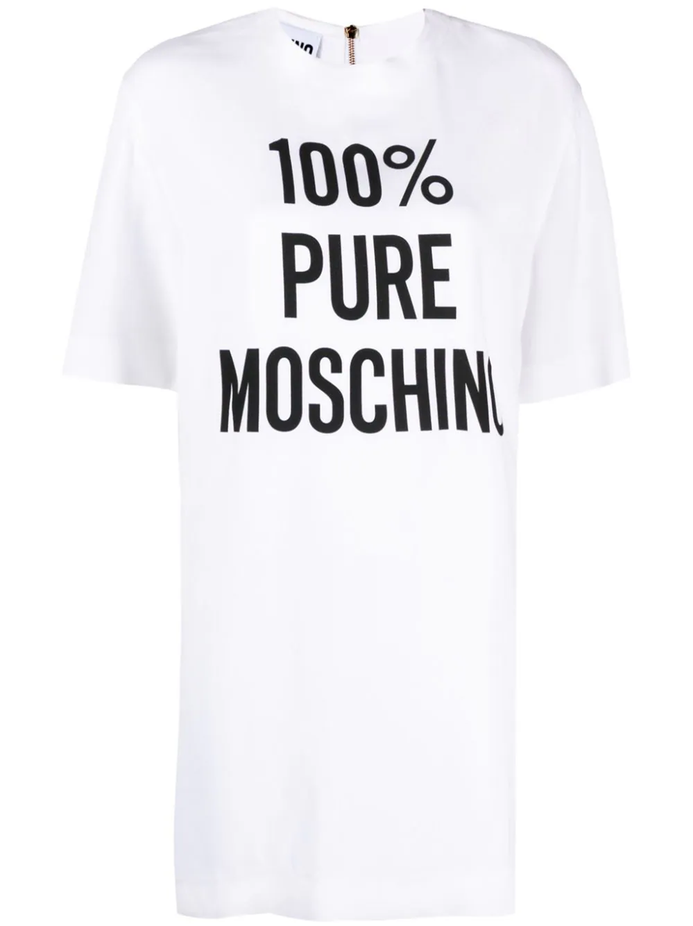 Shop Moschino Short Dress With Print In White