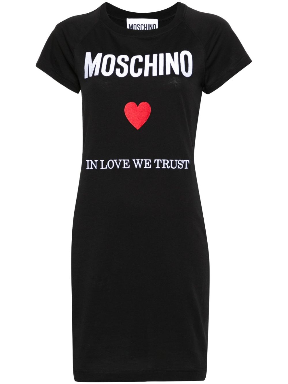 Shop Moschino T-shirt Model Dress With Embroidery In Black