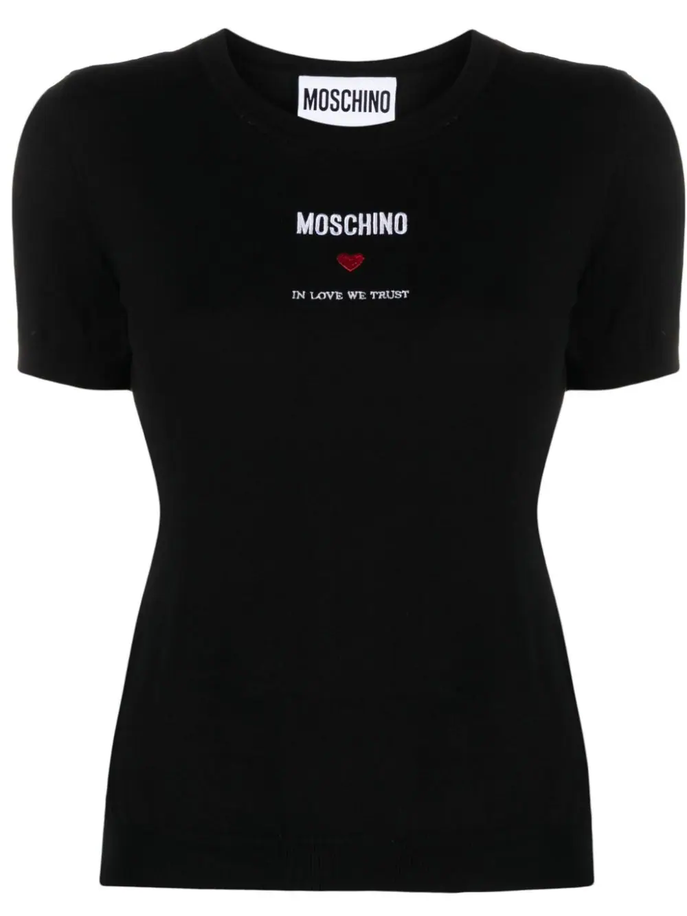 Shop Moschino Top With Embroidery In Black