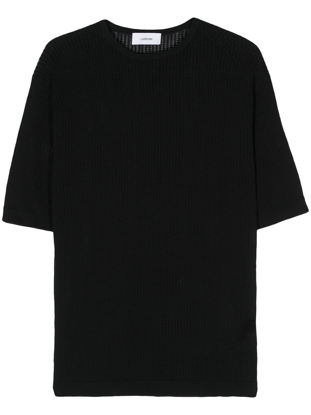 Shop Lardini Open Knit T-shirt In Black