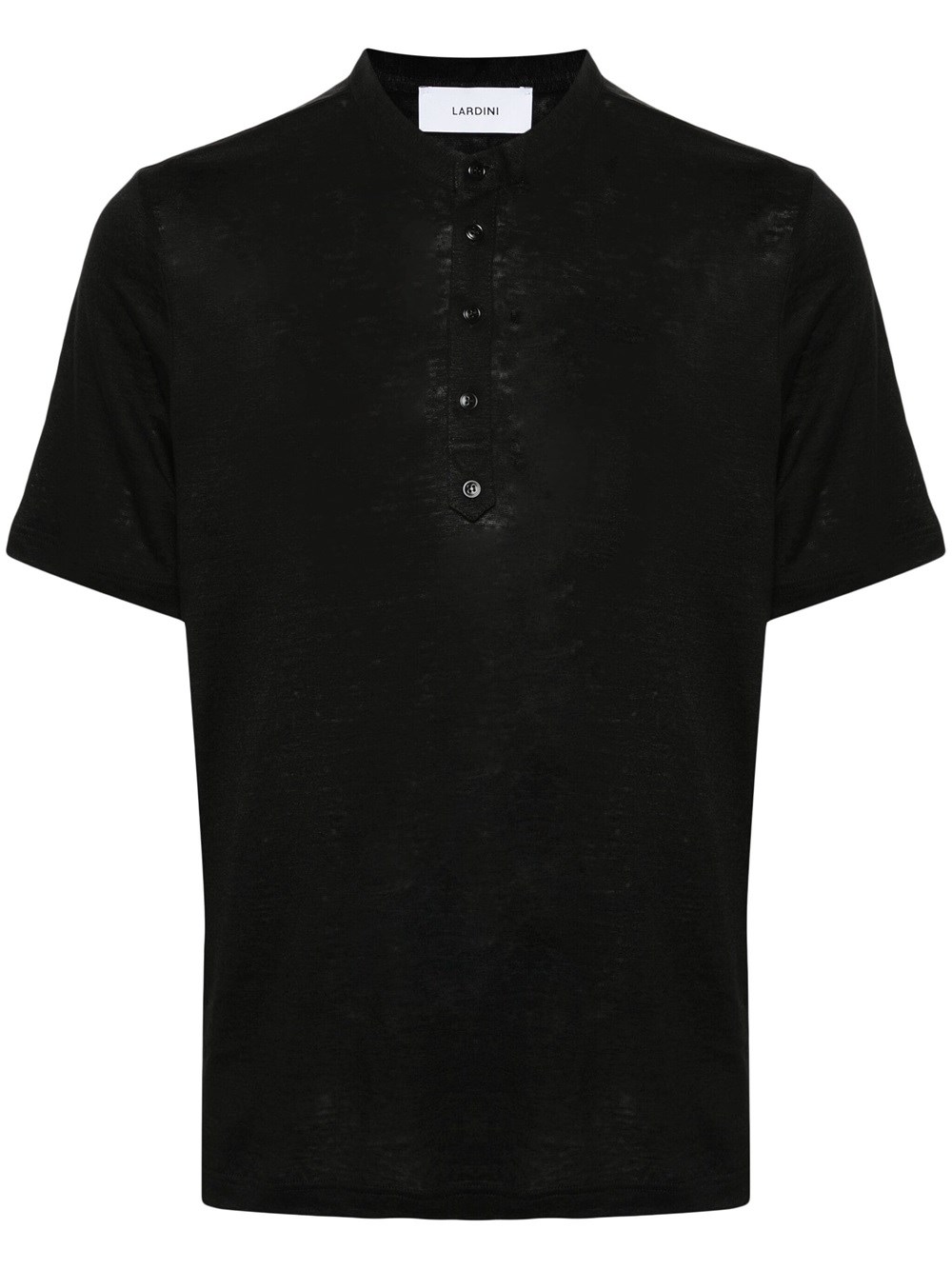 Shop Lardini Fine-knit Slub T-shirt In Black