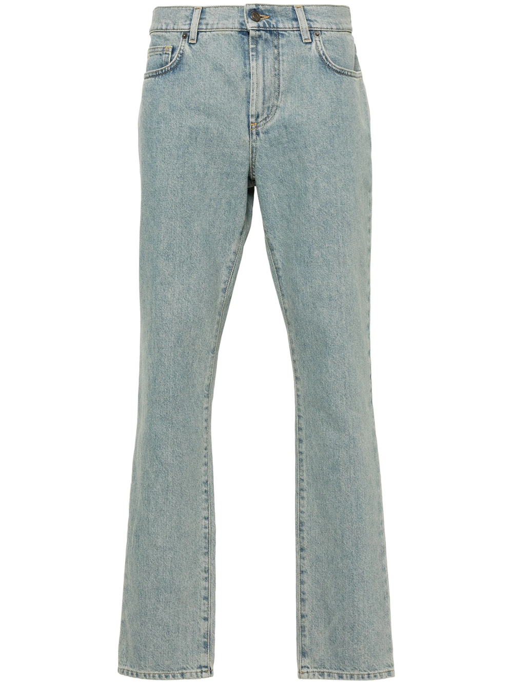 Shop Moschino Straight Jeans With A Faded Effect In Blue