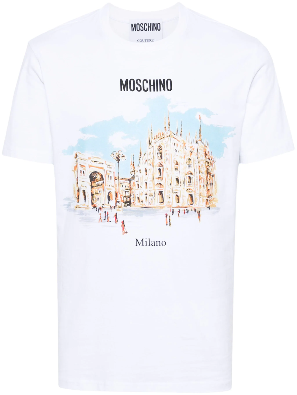 Shop Moschino T-shirt With Graphic Print In White