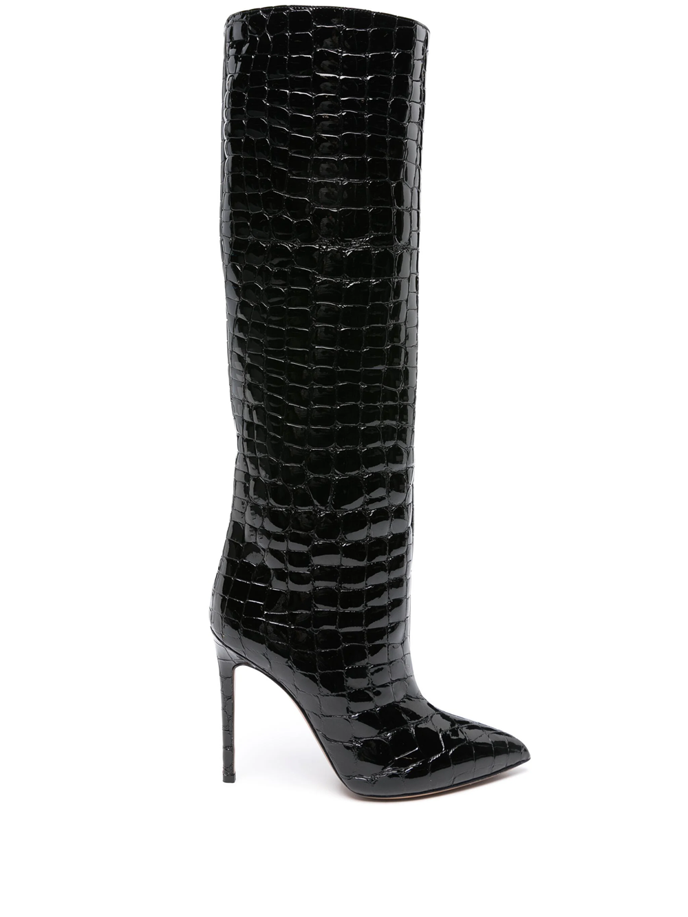 Shop Paris Texas 115mm Crocodile Effect Boots In Black